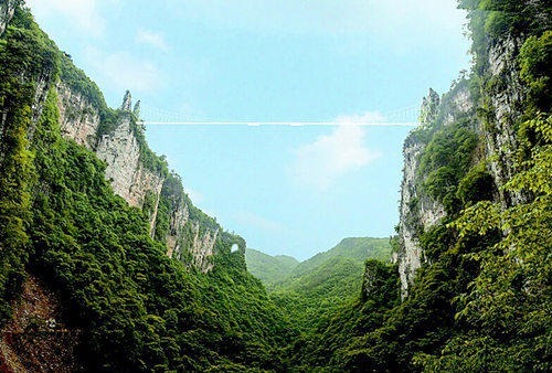 湖南張家界建成世界最長玻璃橋 同時創(chuàng)多項世界第一