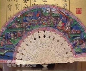 世界最小的折扇蘇州制象牙折扇